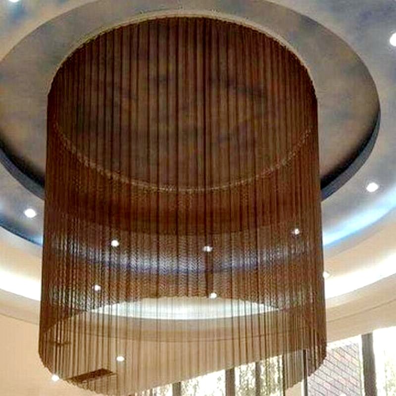 Metal Drapes Curtain Panels Architectural Drapery Interior Design Exterior Screens Woven Fabric Decorative Wire Mesh Curtains