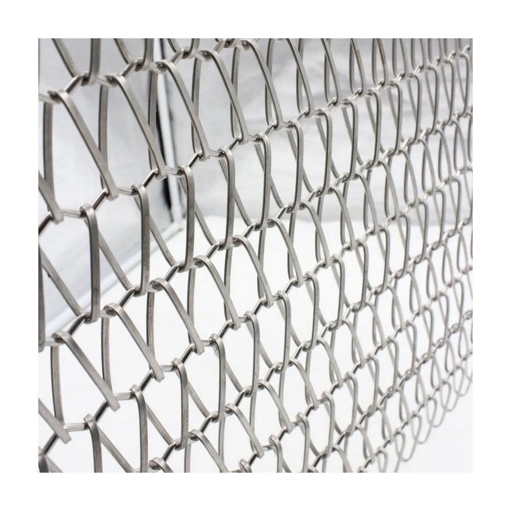 Architectural Spiral Wire Link Mesh Aluminium Metal Chain Link Curtain Decorative Mesh For Home And Kitchen