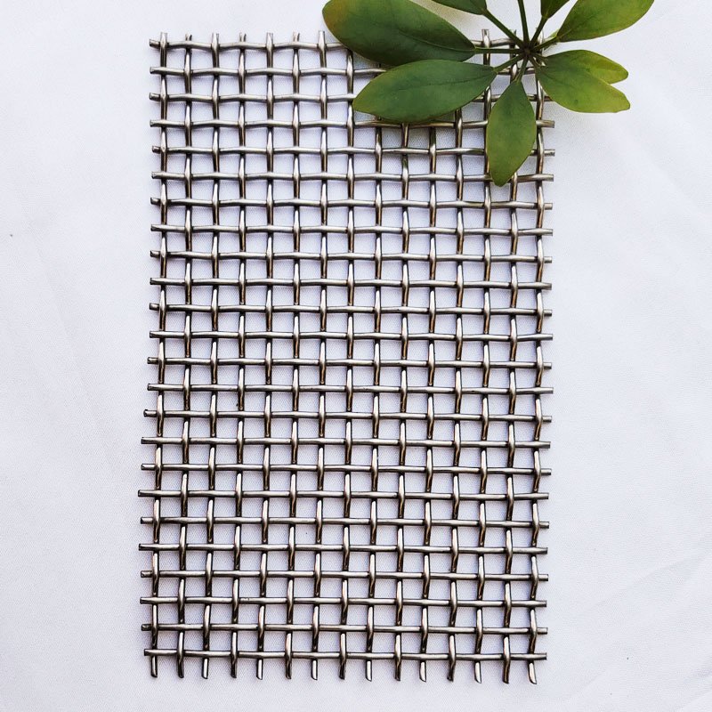 Corrugated metal woven mesh decorative curtain wall mesh crimped wire mesh