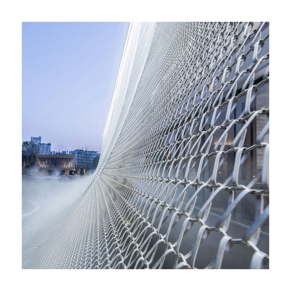 Stainless Steel Metal Mesh Architectural Decorative Fireproof And Durable Spiral Wire Mesh For Partition