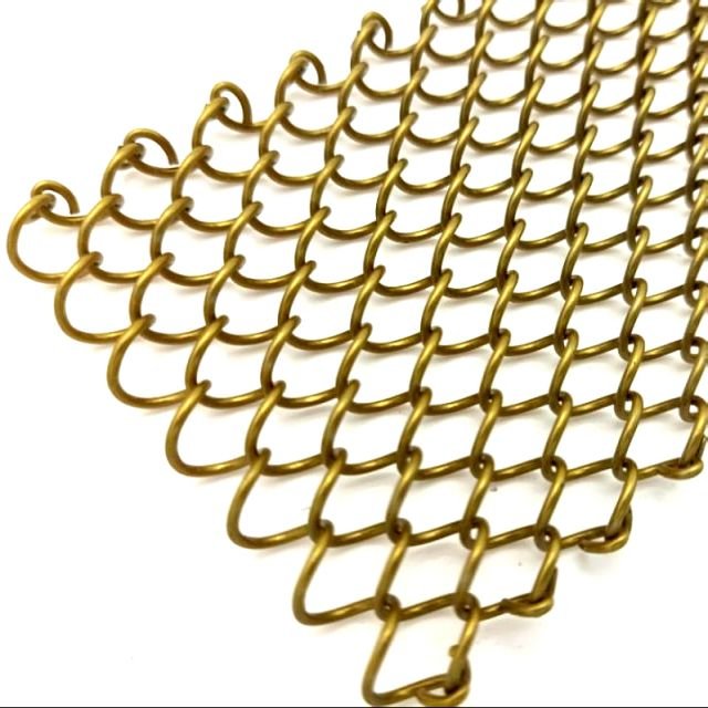 Beautiful color decorative wire mesh metal mesh curtain golden for cabinet doors