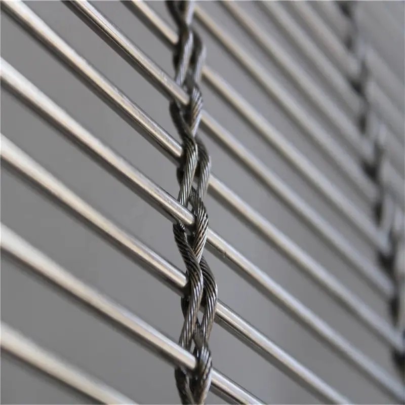 Stainless Steel Cable Rod Woven Architectural Decoration Mesh Woven Wire Drapery