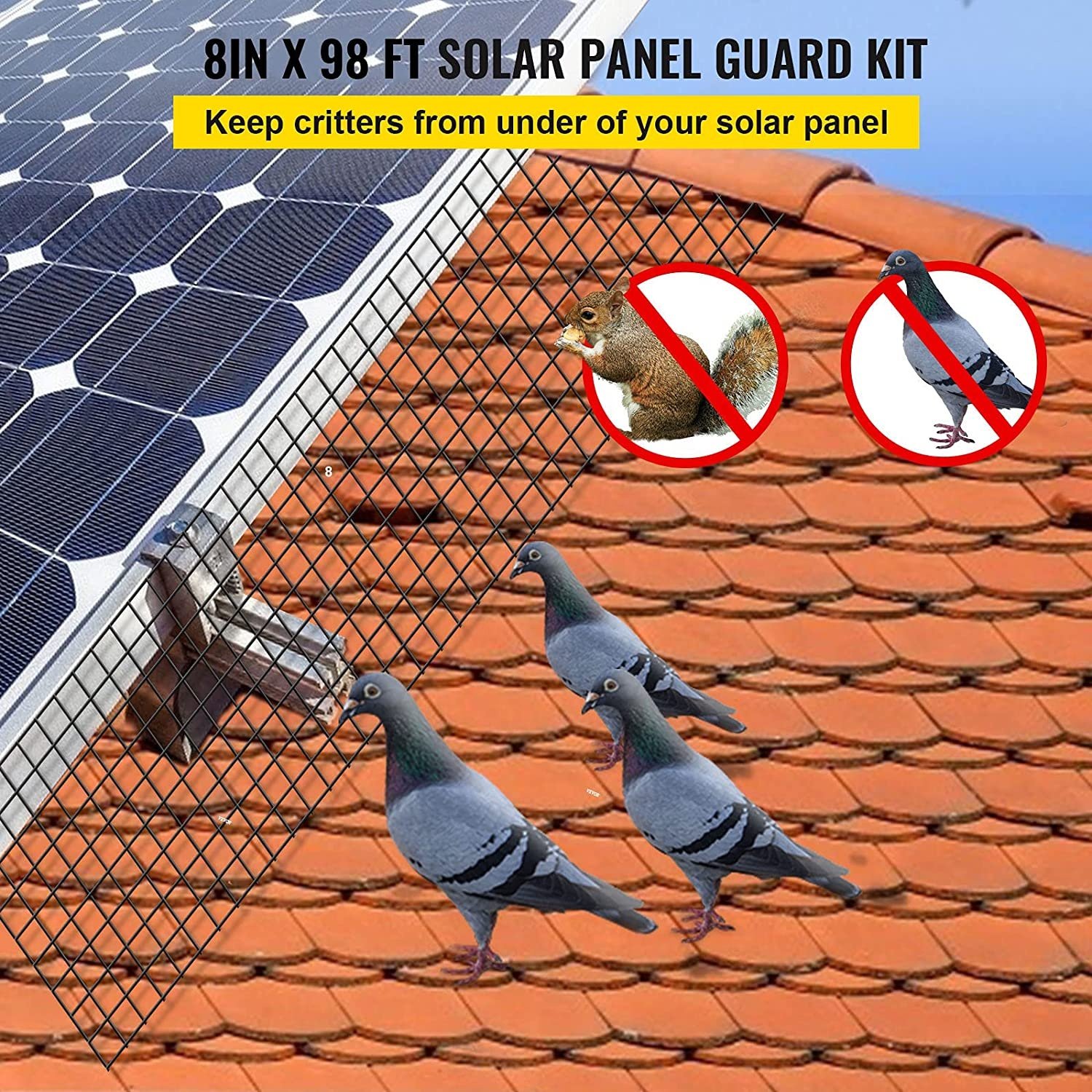 8 Inches PVC Coated Stainless Steel Welded wire mesh For Solar Panels