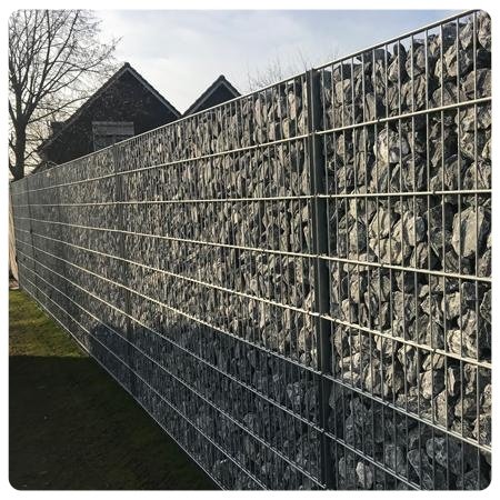 Galvanized welded gabion box wall anti rust welded stone gabion basket fence galfan coated decorative gabion wall for home