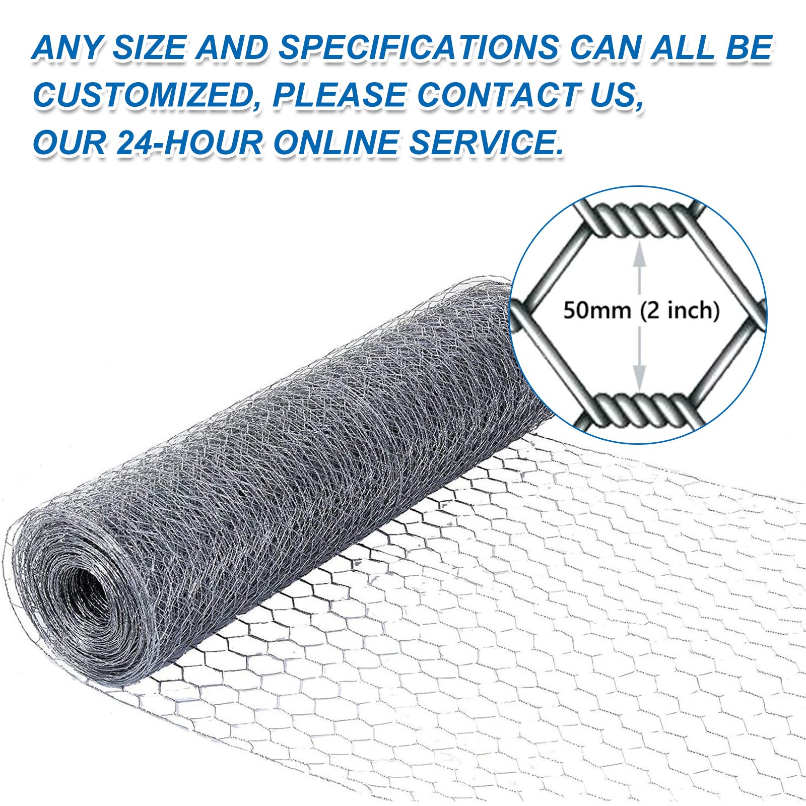 Galvanized steel wire mesh fencing for chicken poultry 15m 20m 30m rolls