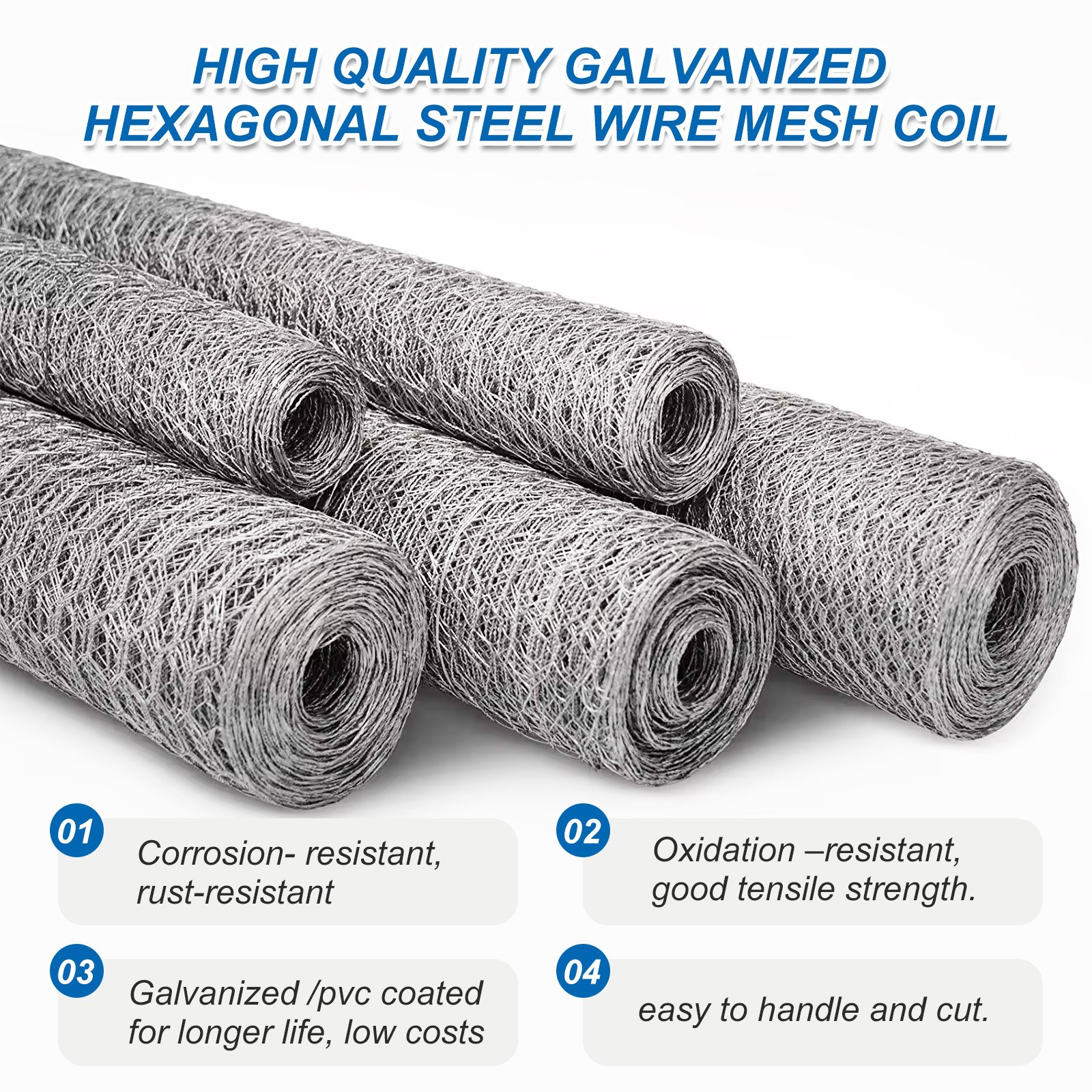 Galvanized steel wire mesh fencing for chicken poultry 15m 20m 30m rolls