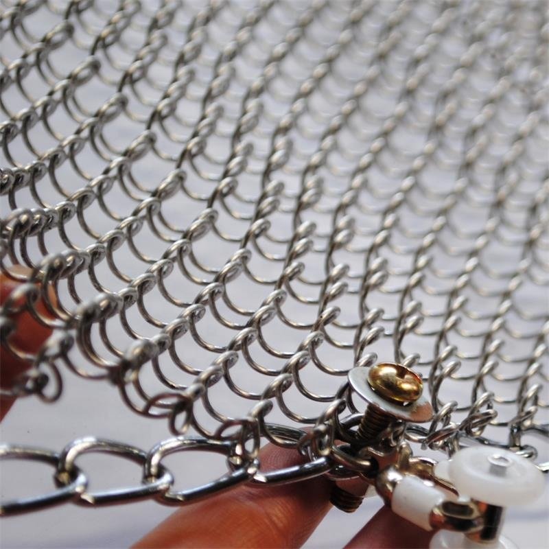 Coiled Wire Fabric Metal Mesh Curtain Metal Coil Drapery for Home Decor