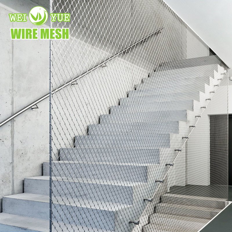 Customized SS 304 316 Stainless Steel Zoo Mesh Ferrule Flexible Bird Cage Stainless Steel Wire Rope Net
