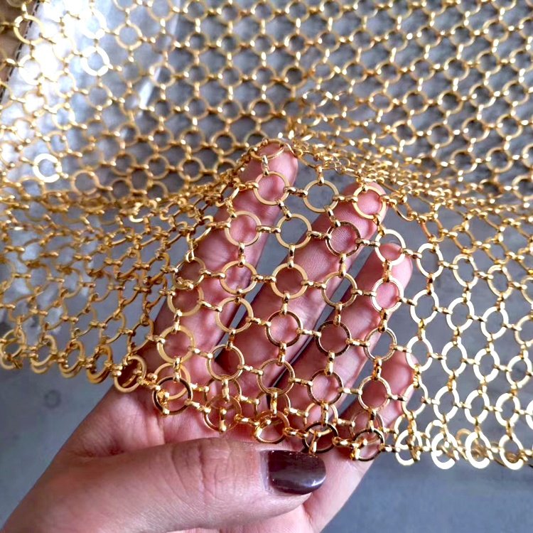 stainless steel decorative wire mesh metal curtain ring mesh fabric