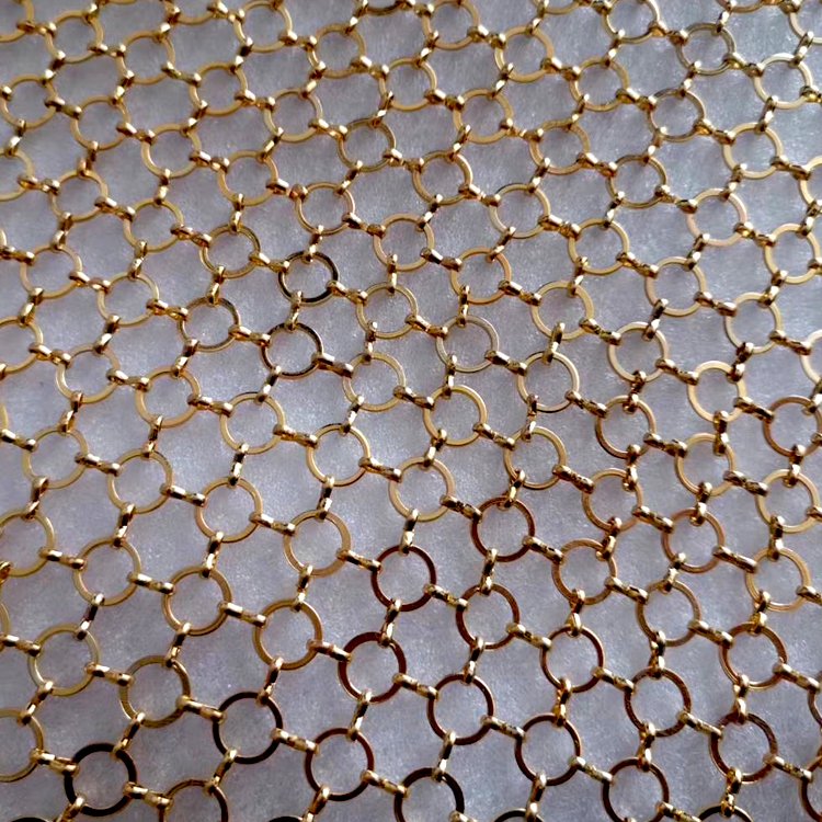 stainless steel decorative wire mesh metal curtain ring mesh fabric
