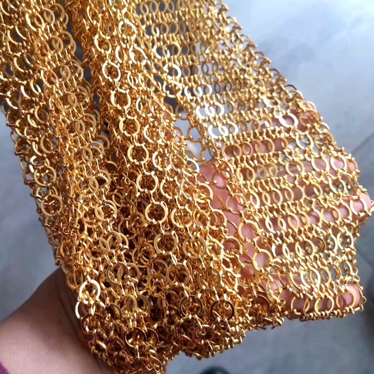 stainless steel decorative wire mesh metal curtain ring mesh fabric