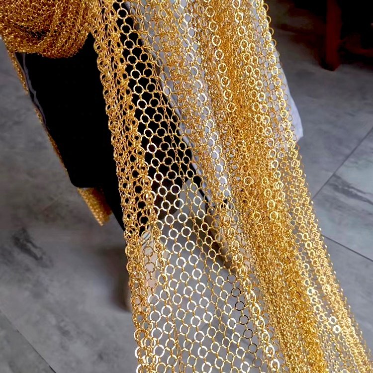 stainless steel decorative wire mesh metal curtain ring mesh fabric