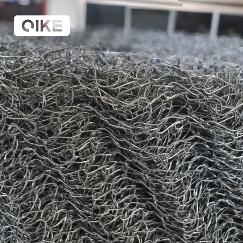 Factory Stainless Nickel Titanium Knitted Flat Corrugated gauze metallic wire mesh metal Gauze packing netting filter material
