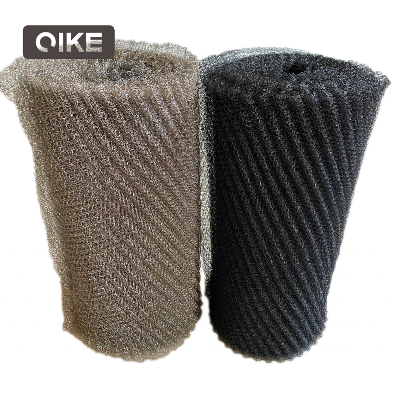 Factory Stainless Nickel Titanium Knitted Flat Corrugated gauze metallic wire mesh metal Gauze packing netting filter material