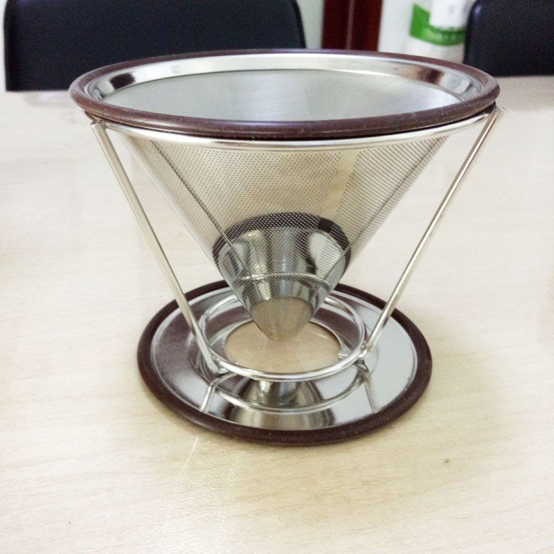 304 Stainless Steel Golden coffee filter Pour Over Coffee Dripper professional Drip Brew Coffee Cone Strainer
