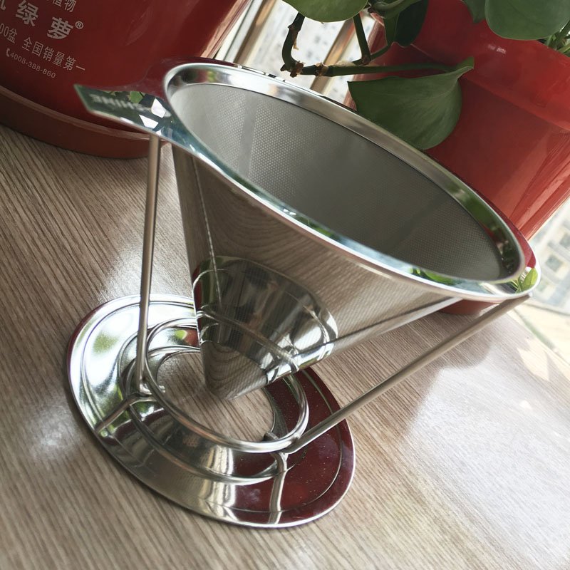 304 Stainless Steel Golden coffee filter Pour Over Coffee Dripper professional Drip Brew Coffee Cone Strainer