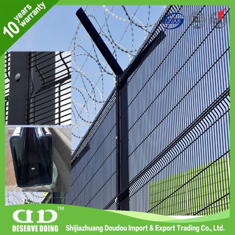 Galvanised Steel Wire Mesh / 358 Welded Mesh Security Panel / Plastic Coated Wire Mesh Panels Fencing