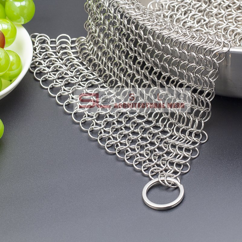 6'' X 6'' Stainless Steel Cast Iron Cleaner Cast Iron Scrubber for Restaurant/Kitchen Trivets