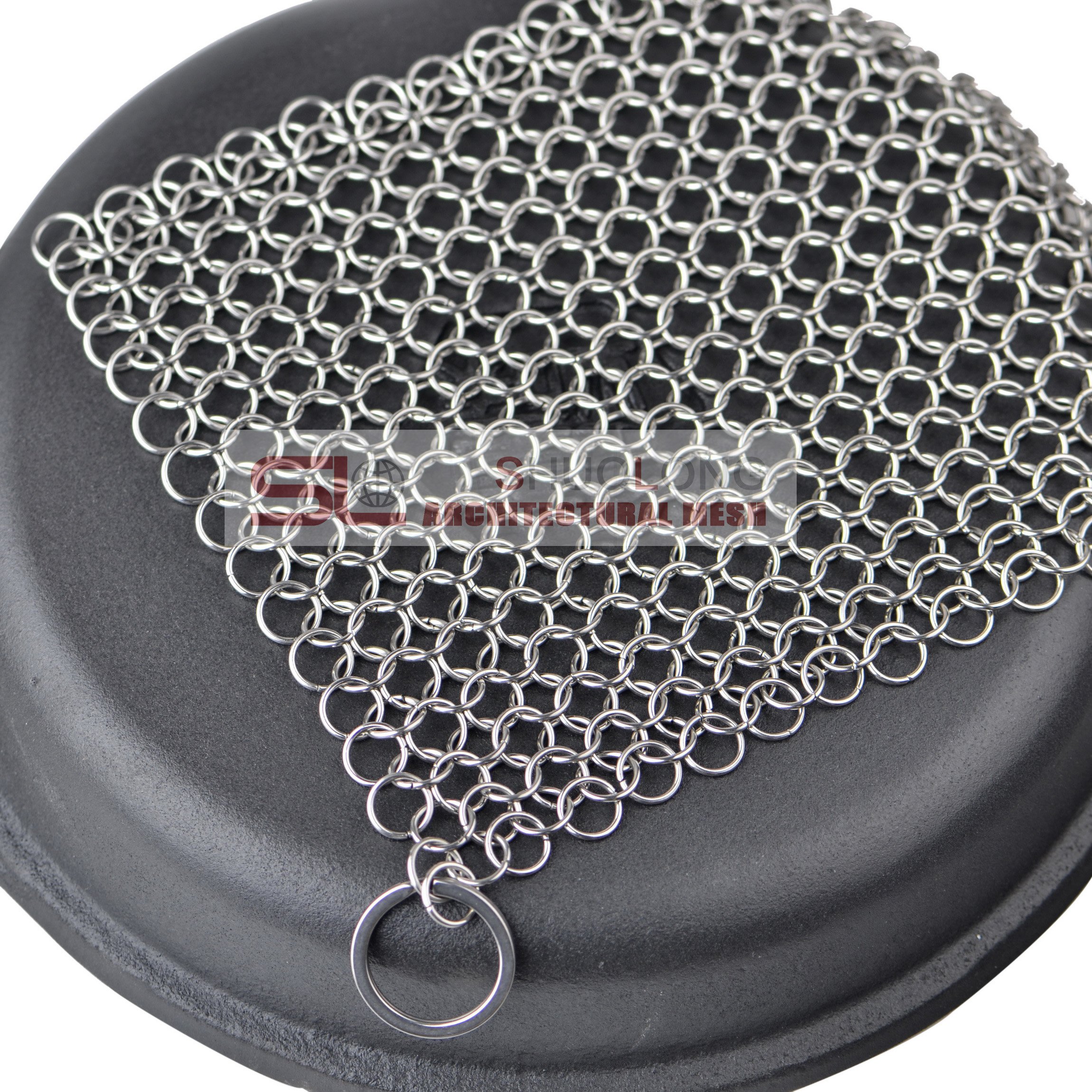 6'' X 6'' Stainless Steel Cast Iron Cleaner Cast Iron Scrubber for Restaurant/Kitchen Trivets