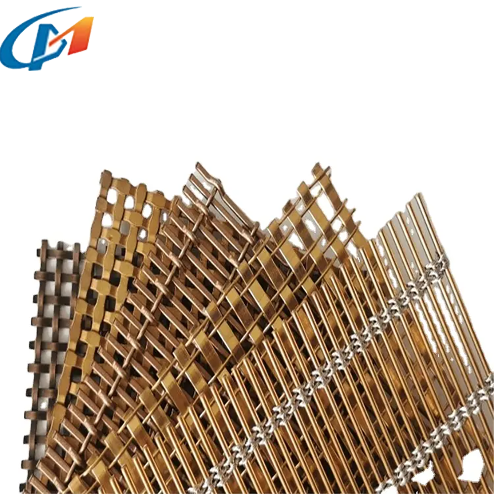 High Quality Architectural Decorative Crimped Stainless Steel Woven Metal Mesh For Rope Cable Mesh Curtains Cabinet Doors