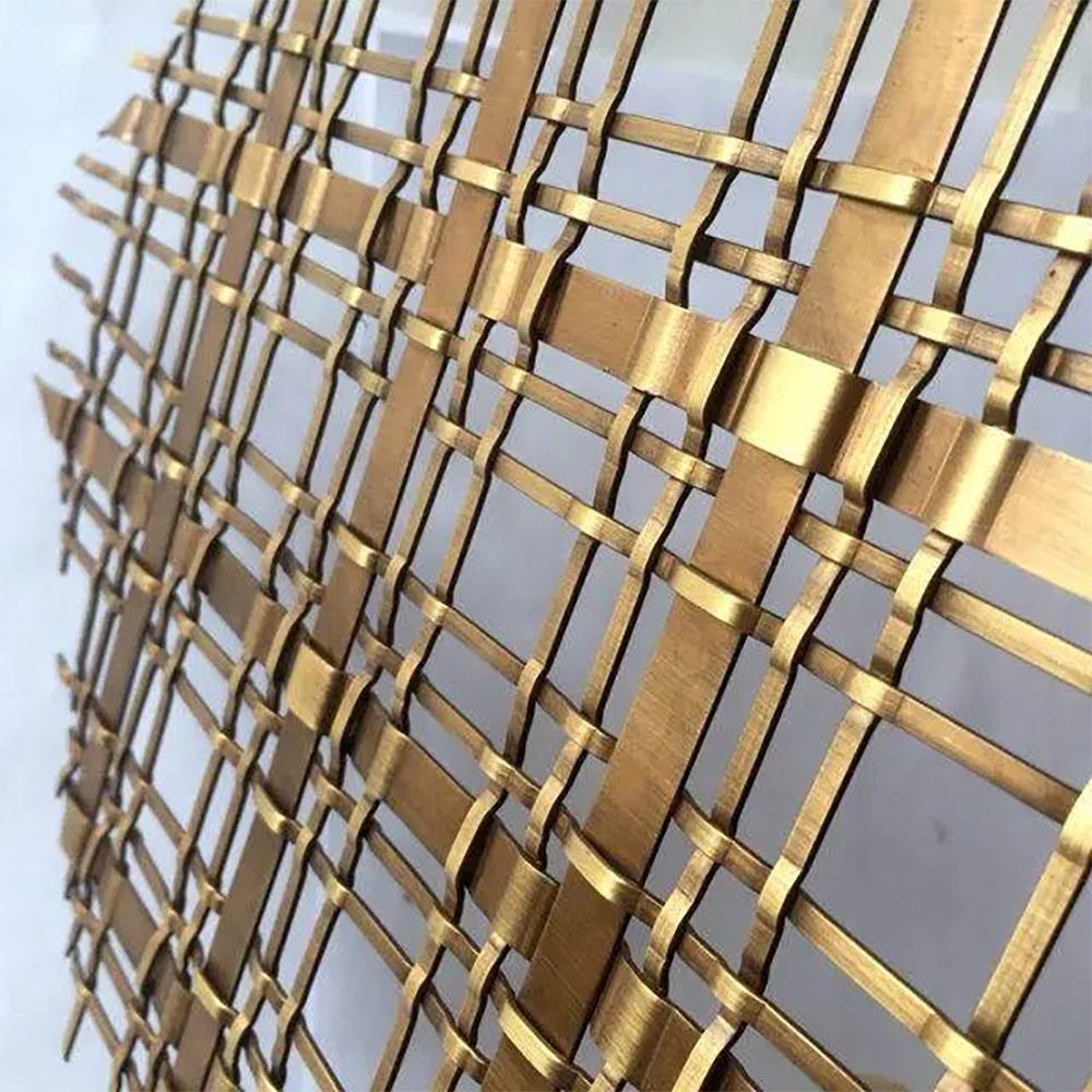 High Quality Architectural Decorative Crimped Stainless Steel Woven Metal Mesh For Rope Cable Mesh Curtains Cabinet Doors