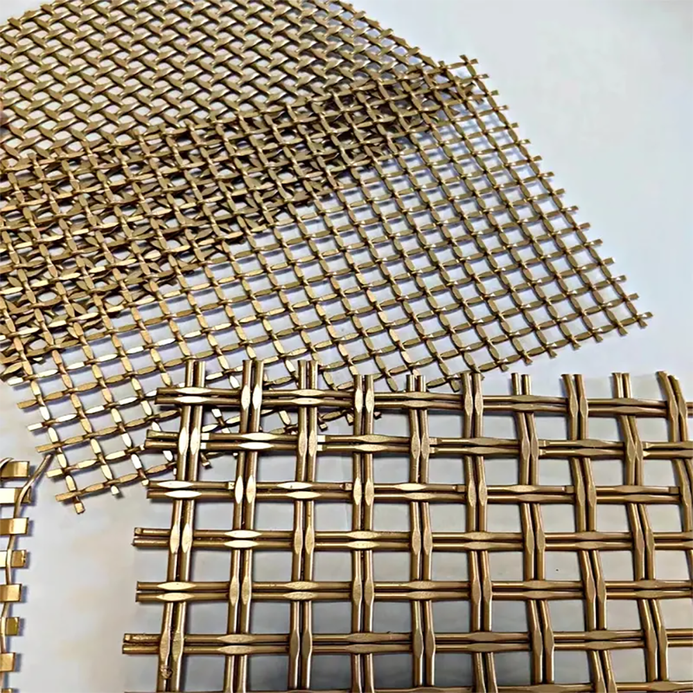 High Quality Architectural Decorative Crimped Stainless Steel Woven Metal Mesh For Rope Cable Mesh Curtains Cabinet Doors