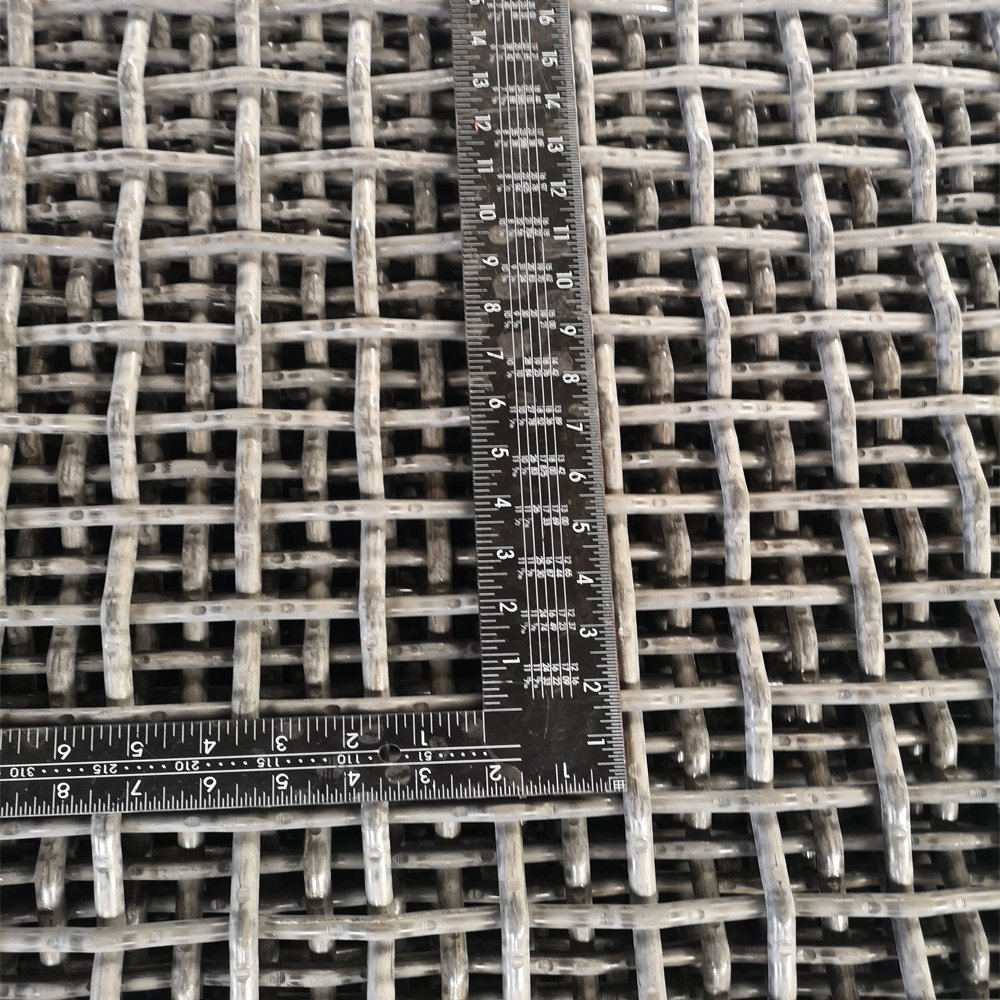 65 Manganese Steel Woven Vibrating Hooked Mine Sieving Mesh Crimped Wire Mine Sieving Screen Mesh For Mine Sieving
