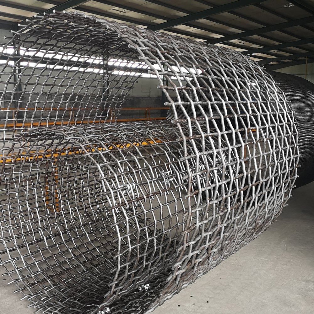 65 Manganese Steel Woven Vibrating Hooked Mine Sieving Mesh Crimped Wire Mine Sieving Screen Mesh For Mine Sieving