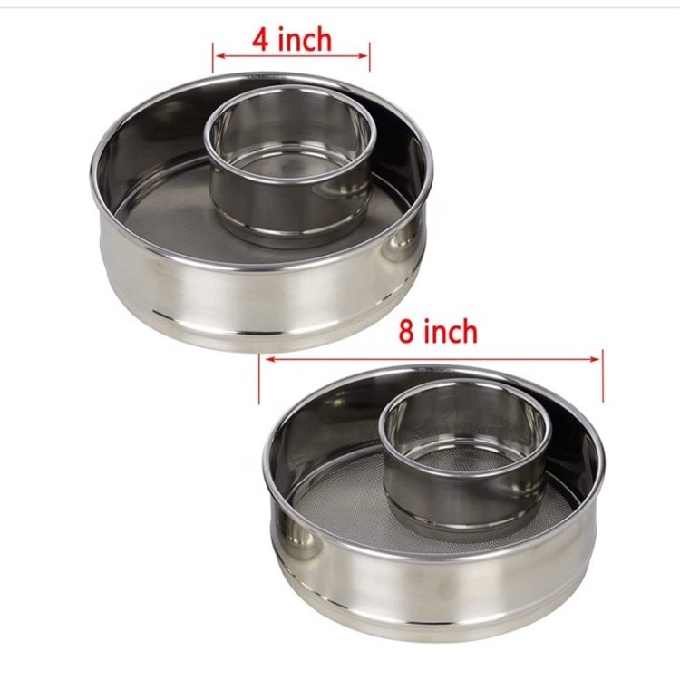 SS304 Stainless Steel Filter Mesh 8inch (20 cm) diameter 2inch Height Soil Sampling Test Sieve Set