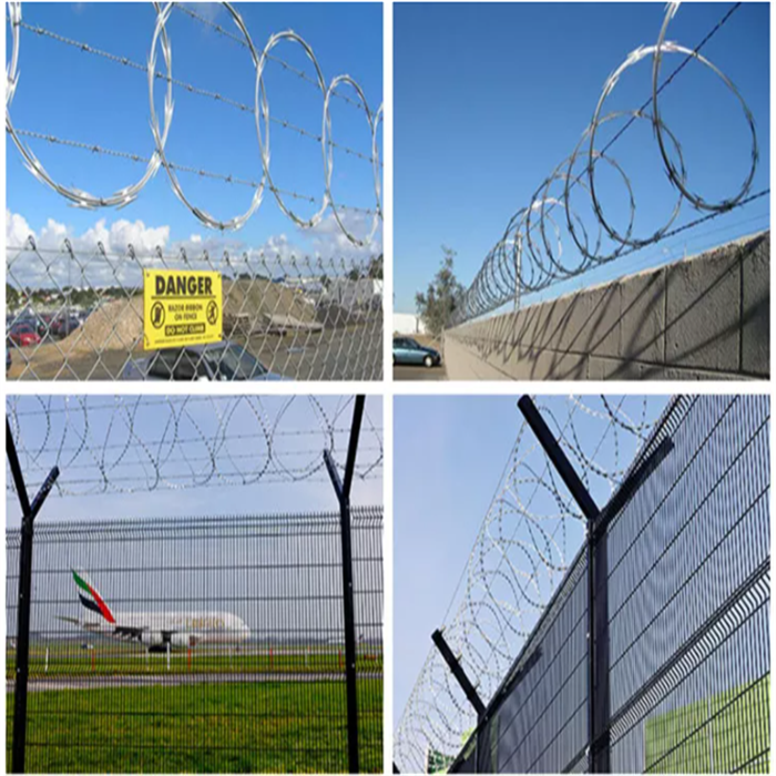 Hot Dipped Galvanized Security Concertina Razor Barbed Wire Mesh Fence Roll