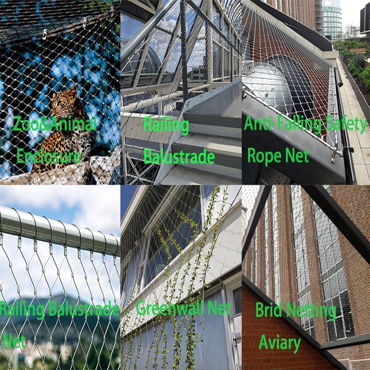 Factory Sale Stainless steel wire Rope mesh Net/flexible Stainless steel Rope mesh/zoo mesh