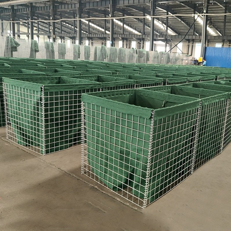 K 50*50*50CM Defensive Barrier Hesco Bastion Galvanized fireproof Geotextile Welded Wire Mesh Hesco Barrier flood control