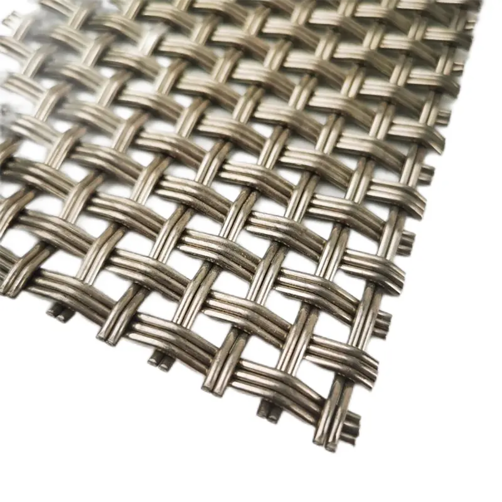 Custom Color Gold Architectural Stainless Steel Mesh Panels Decorative Metal Crimped Woven Wire Mesh