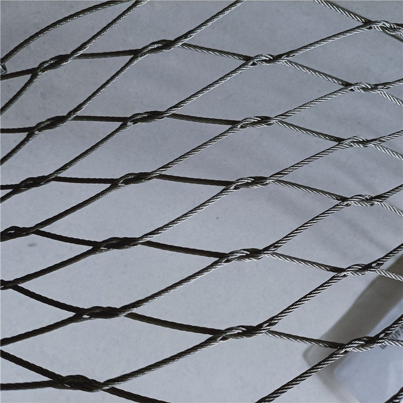 High Strength Hand Woven X Tend Flexible Diamond Zoo Cable Mesh Net, Ferruled Green Wall/Handrail Fence Cable Mesh, Stainless St