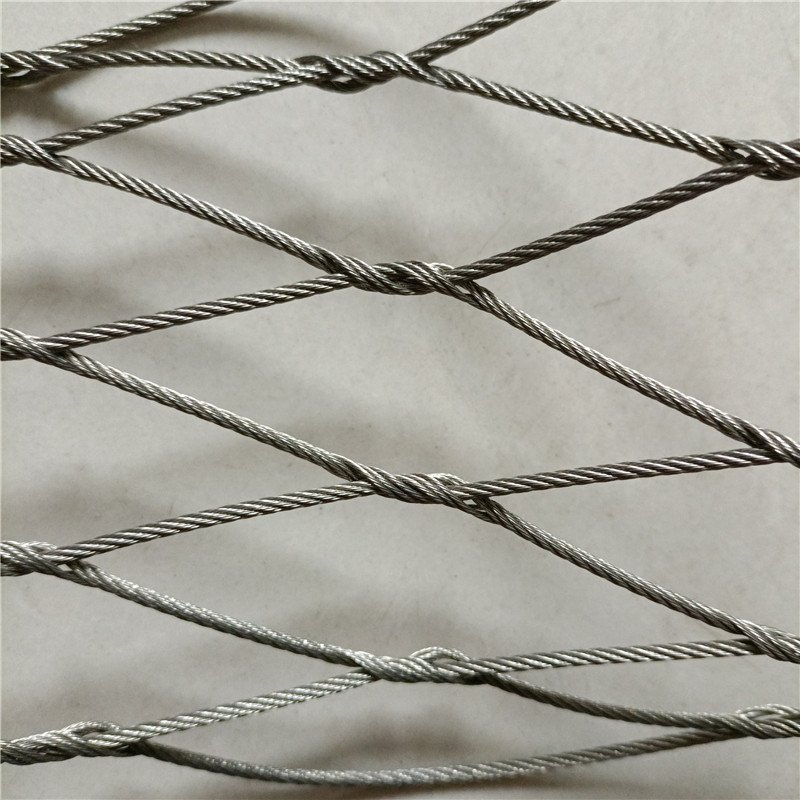 High Strength Hand Woven X Tend Flexible Diamond Zoo Cable Mesh Net, Ferruled Green Wall/Handrail Fence Cable Mesh, Stainless St