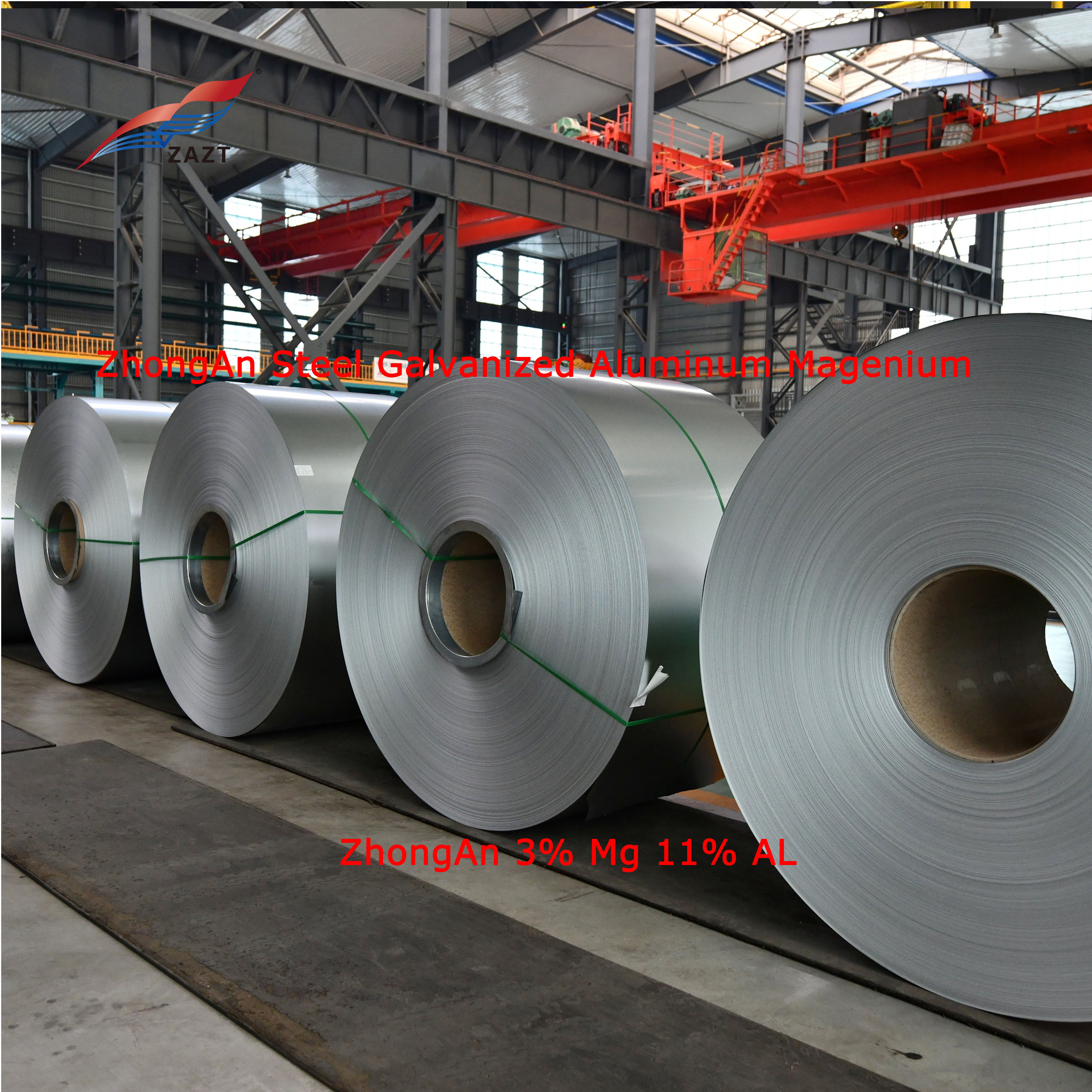 Hebei factory best price ZA m hot dipped galvanized aluminum magnesium steel coils for solar bracket