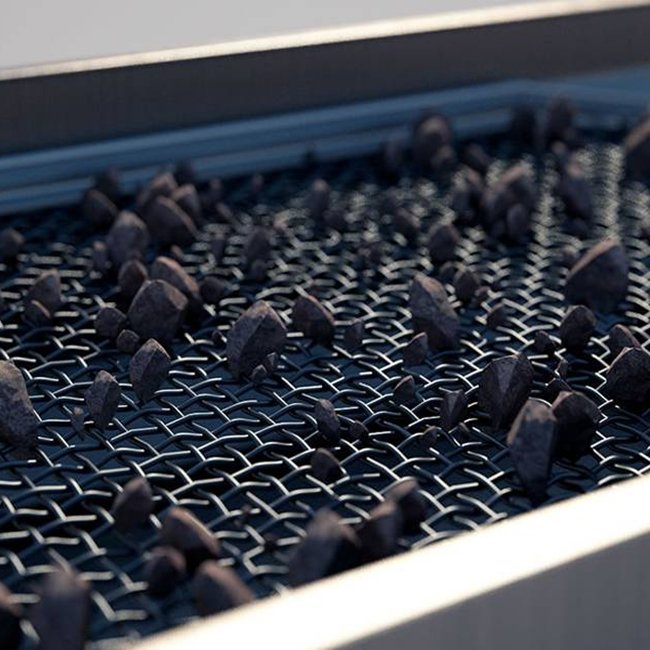 Iron Wire Mesh 25mm Hooked Vibrating Sieve Crusher Mine Quarry Screen Mesh65mn 45# Crimped Woven Metal Vibrating Screen Mesh
