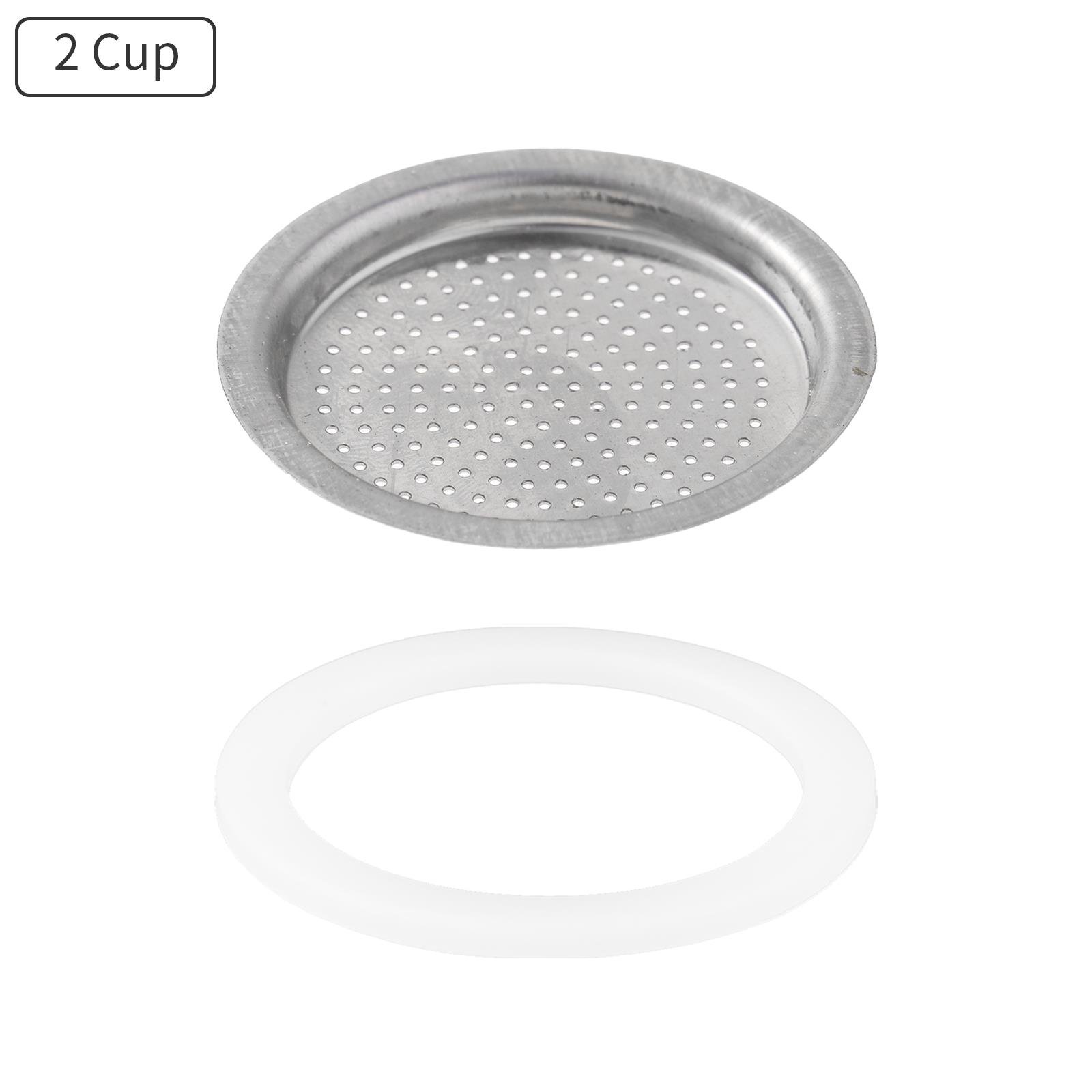 Espresso Coffee Makers Accessories Moka Pot Rubber Seal Filter Screen Compatible With 3/6/9/12 Cup Moka Express