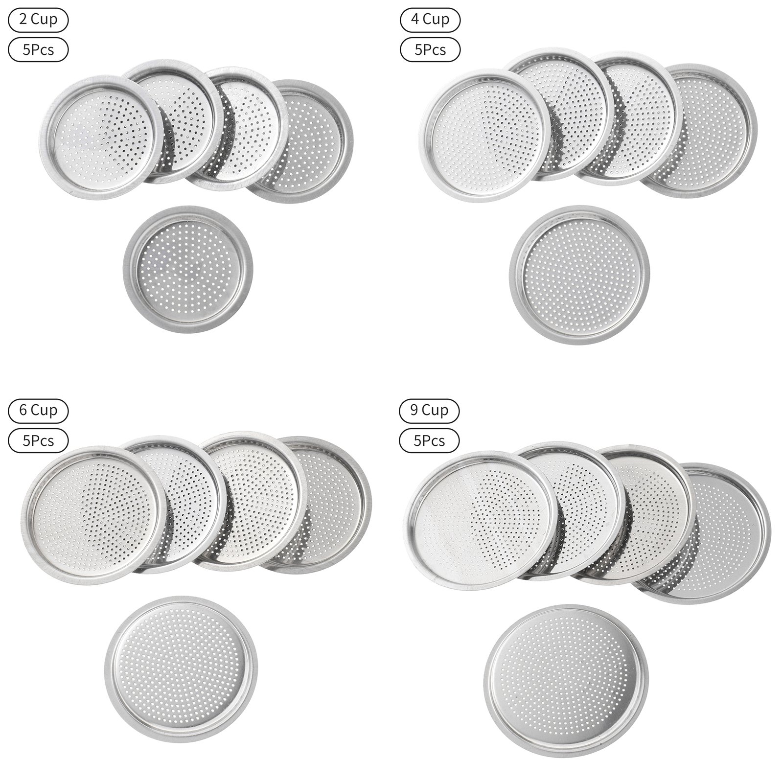 Espresso Coffee Makers Accessories Moka Pot Rubber Seal Filter Screen Compatible With 3/6/9/12 Cup Moka Express