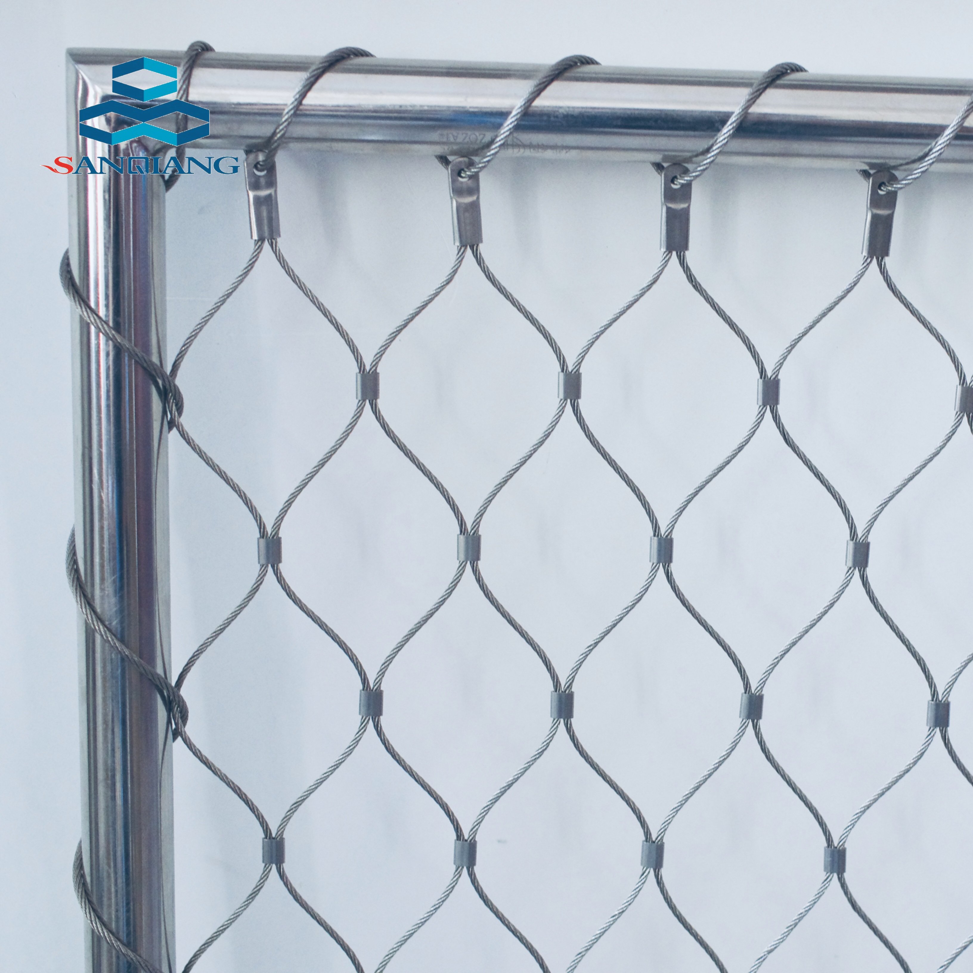 building protection flexible safety rope net 304 316 stainless steel wire rope mesh netting