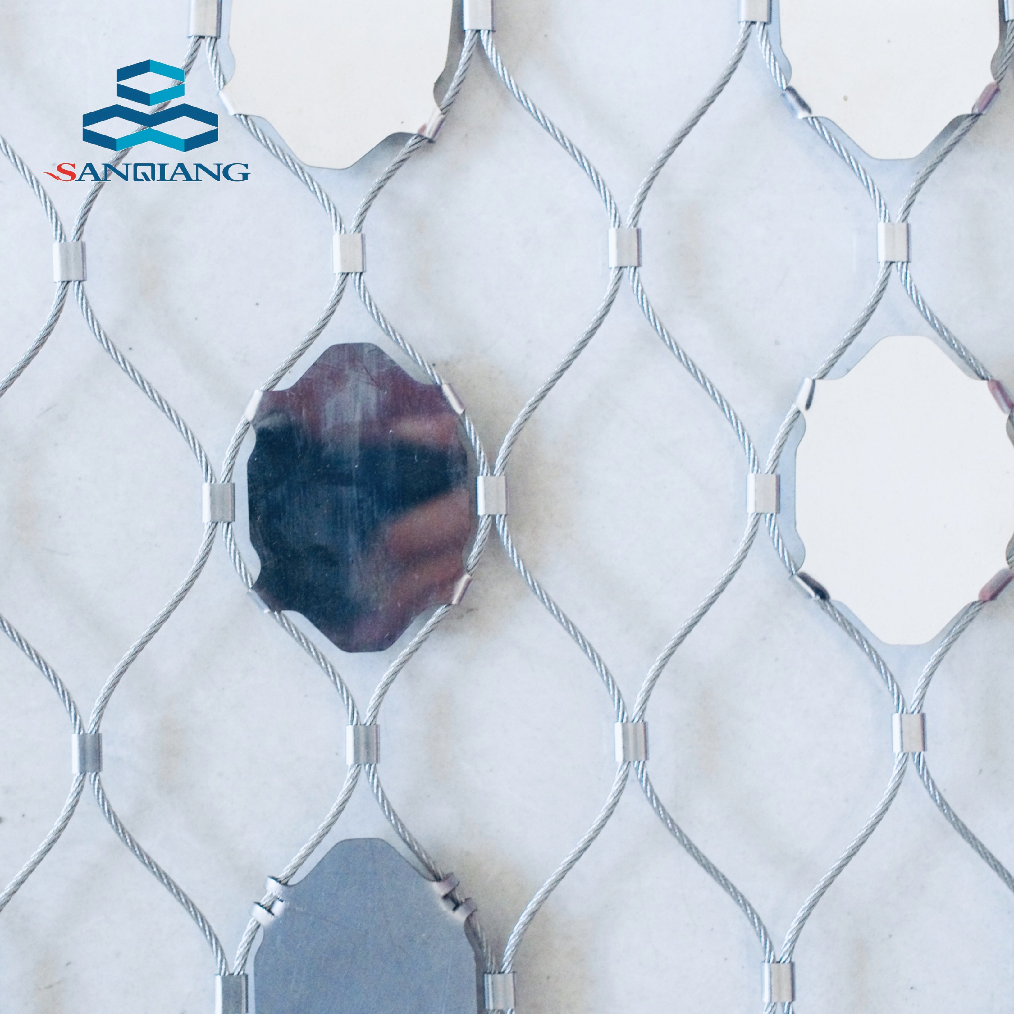 building protection flexible safety rope net 304 316 stainless steel wire rope mesh netting