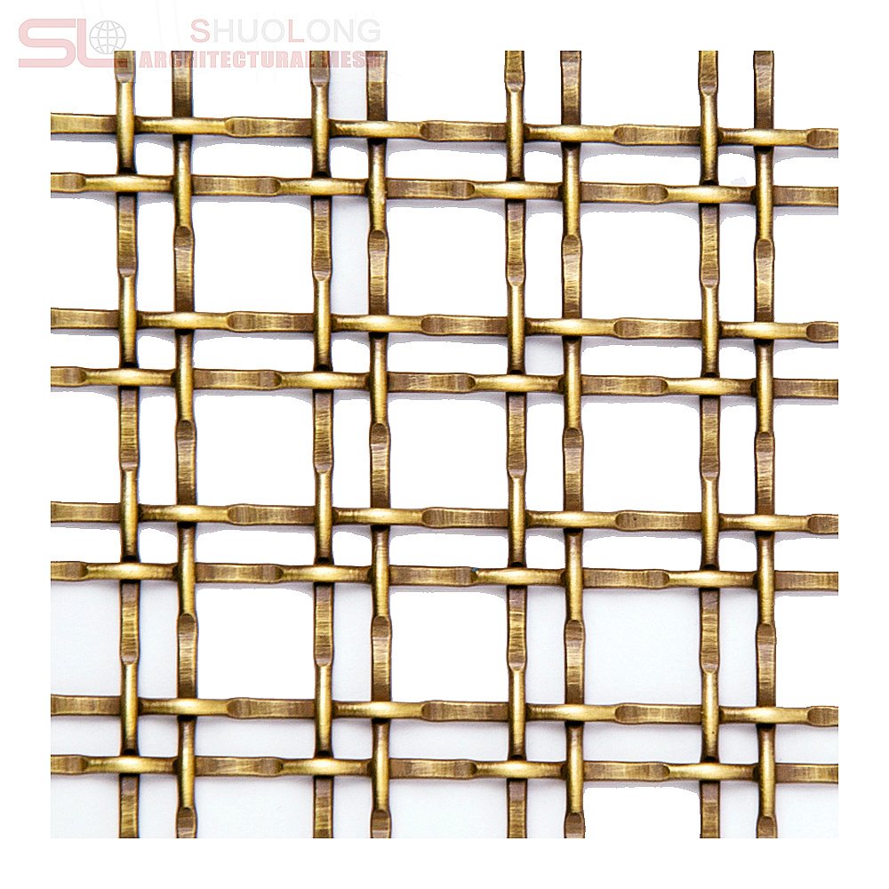 Antique Brass Finish Ornamental Stainless Steel Wire Mesh for Furniture & Home Decor