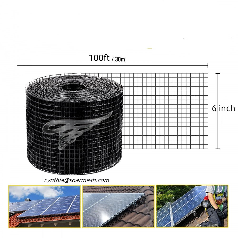 Customized 8in X 100FT Galvanized Welded PVC Coated Solar Panel Mesh for Critter Guard With Solar Panel Bird Mesh