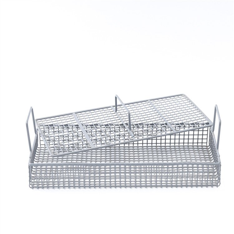 Manufacturer Custom Stainless Steel Wire Mesh Ultrasonic Cleaner Sterilizer Basket Medical Disinfection Mesh Basket With Lid