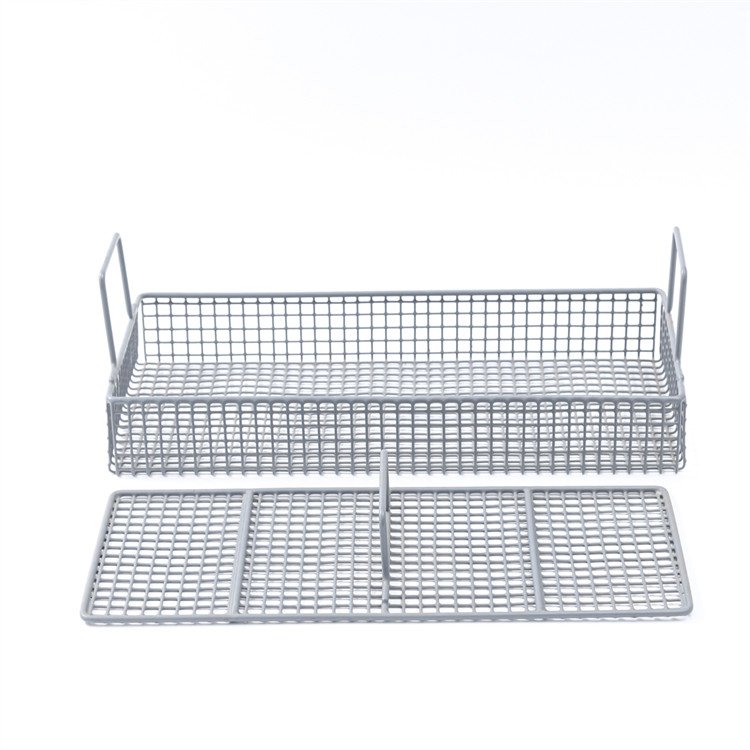 Manufacturer Custom Stainless Steel Wire Mesh Ultrasonic Cleaner Sterilizer Basket Medical Disinfection Mesh Basket With Lid