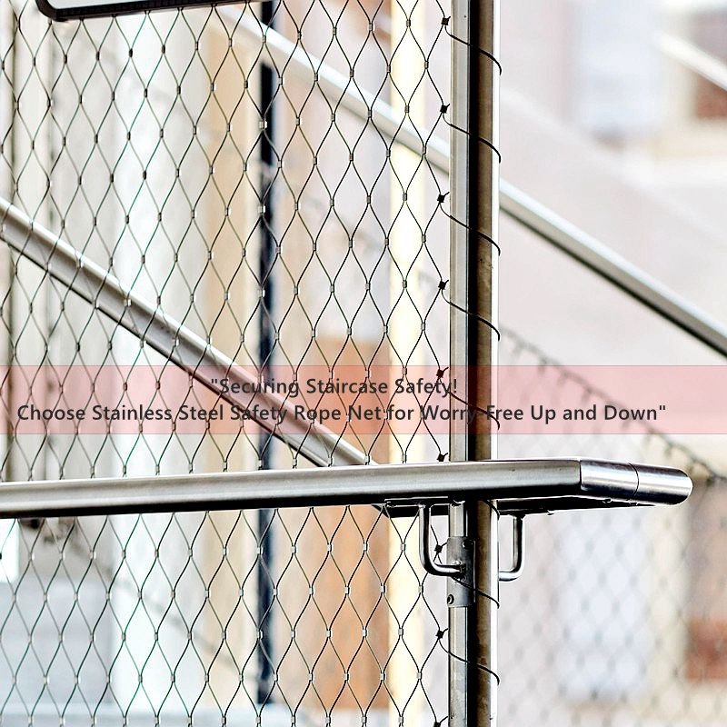Balustrade Stainless Steel Wire Mesh For Outdoor Stair Setups Railing System Balustrade Wire Mesh