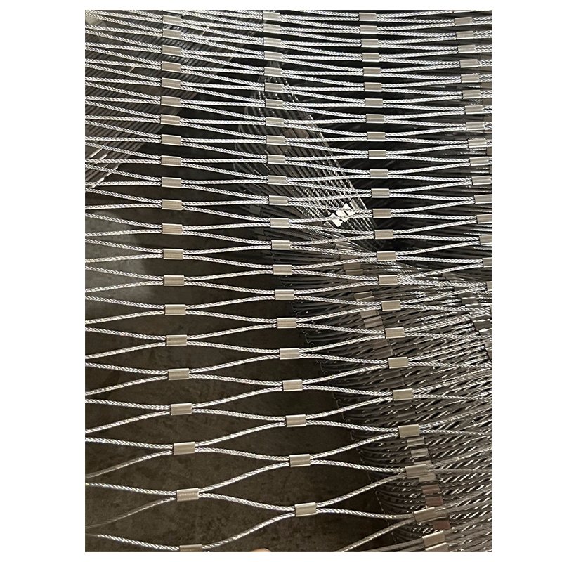Pure manual stainless steel wire rope mesh flexible diamond mesh 304/316 stainless steel rope mesh water pollution control net