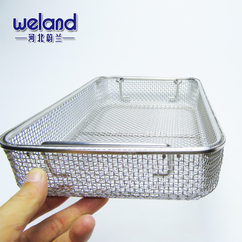 Stainless Steel 304 316 Surgical Disinfection Woven wire mesh Basket Cleaning Baskets