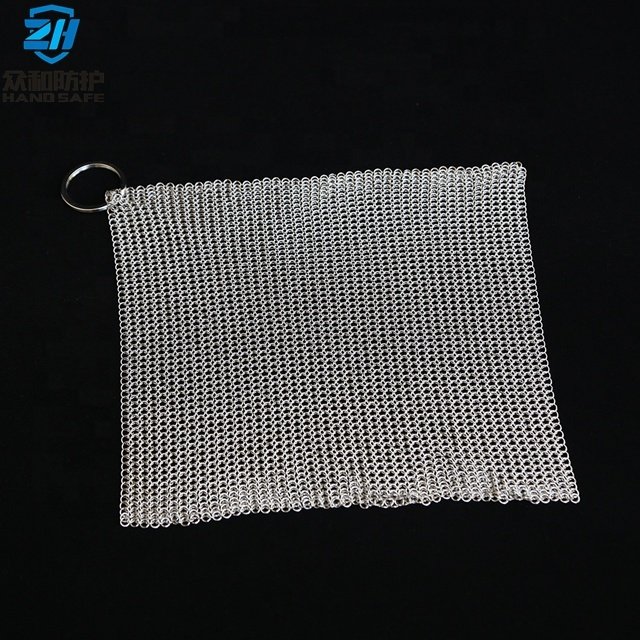 316L Chain Mail Scrubber Premium Stainless Steel Chainmail Scrubber for Cast Iron Pans Skillet Wok Pot Dutch Ovens cleaning