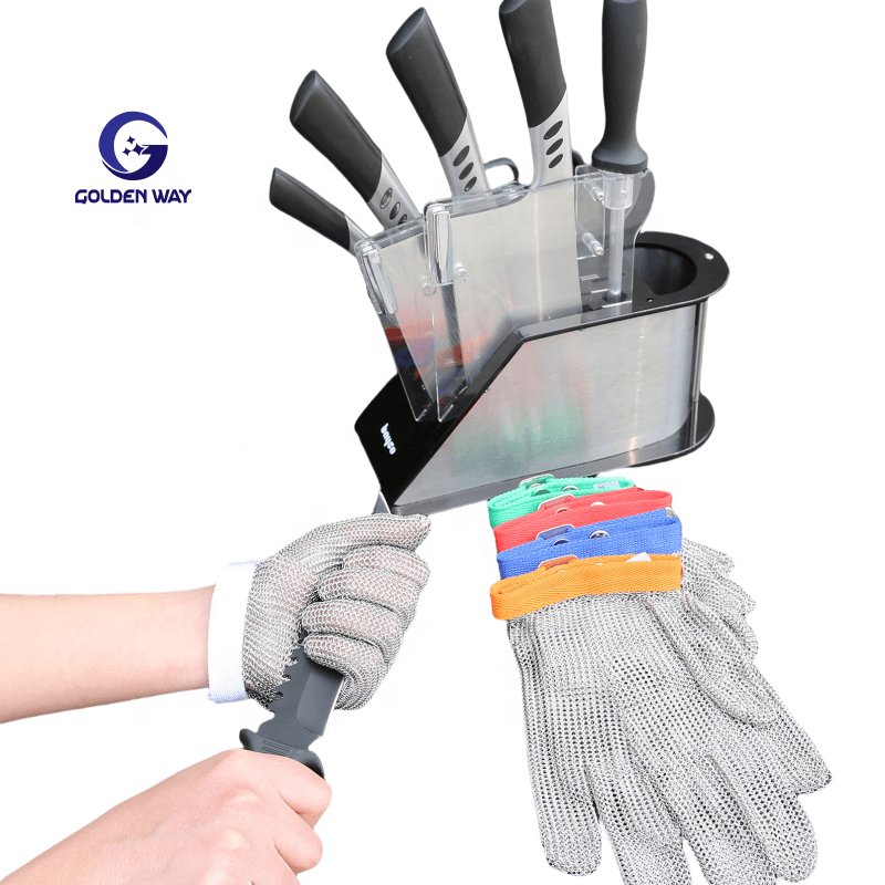 Leading Technology Cut Resistant Stainless Steel Wire Chain Mesh Ring Gloves For Slaughterhouse